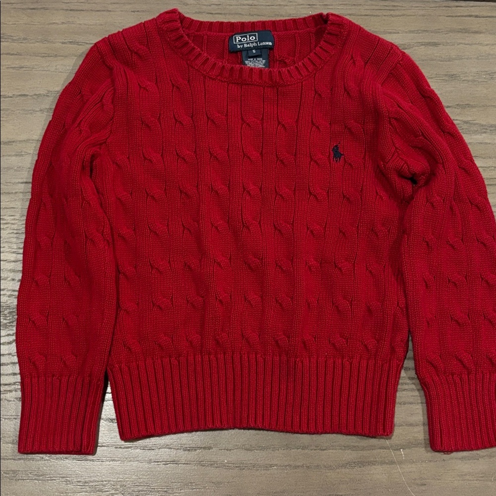 Polo by Ralph Lauren Vibrant Red Cable Knif Sweater size small